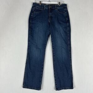 Lee Riveted Ultimate 5 Straight Leg Jeans Womens 12S Short High Rise Blue Denim